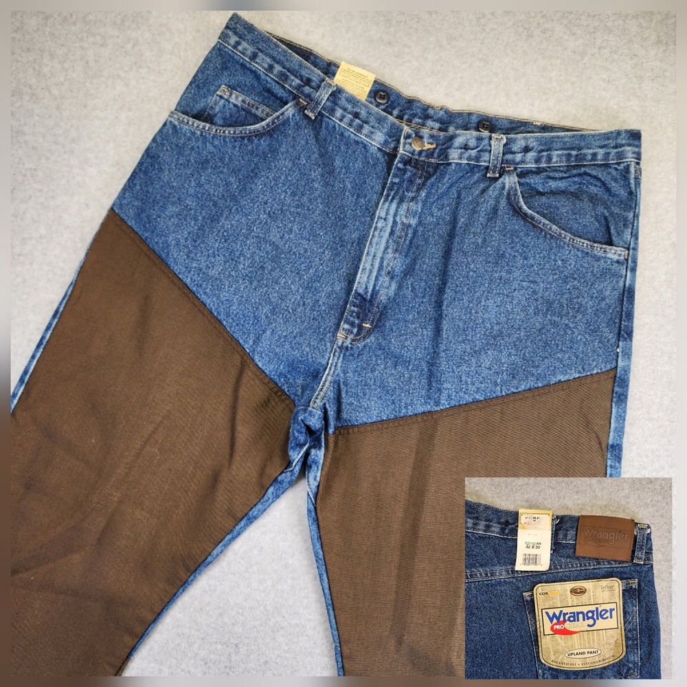 NEW Wrangler Pro Gear Upland Pant Men 42x30 Blue Brush Guard Relaxed Fit Hunting